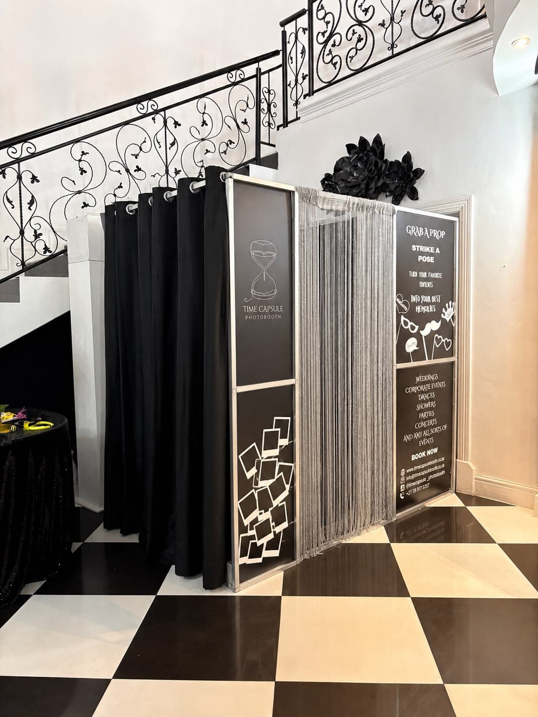 The Time Capsule Photobooth setup at a luxury event venue